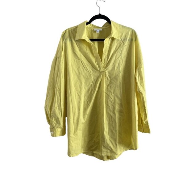 J.Jill Women XL Lemon Meringue Cotton Blend Long Sleeve Oversized Popover Tunic - Picture 3 of 11